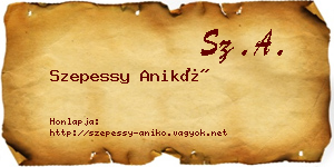 Szepessy Anikó névjegykártya